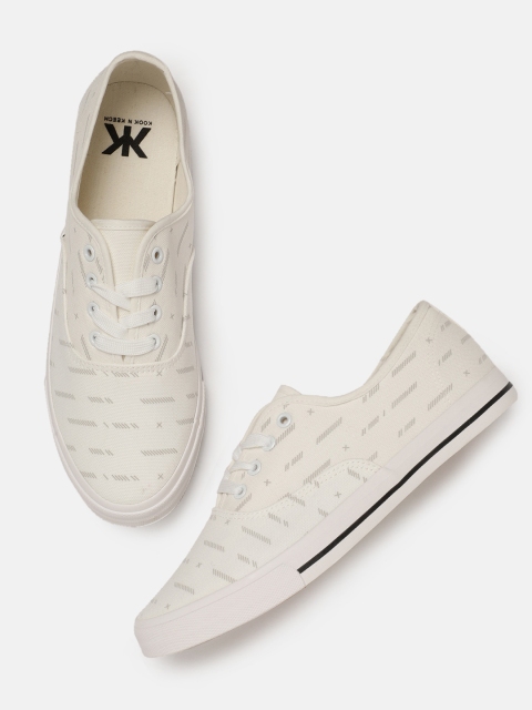 

Kook N Keech Men White Printed Sneakers