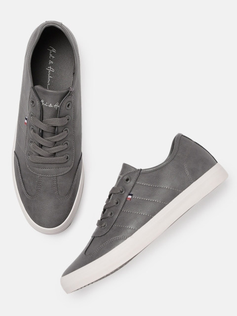 

Mast & Harbour Men Grey Solid Sneakers