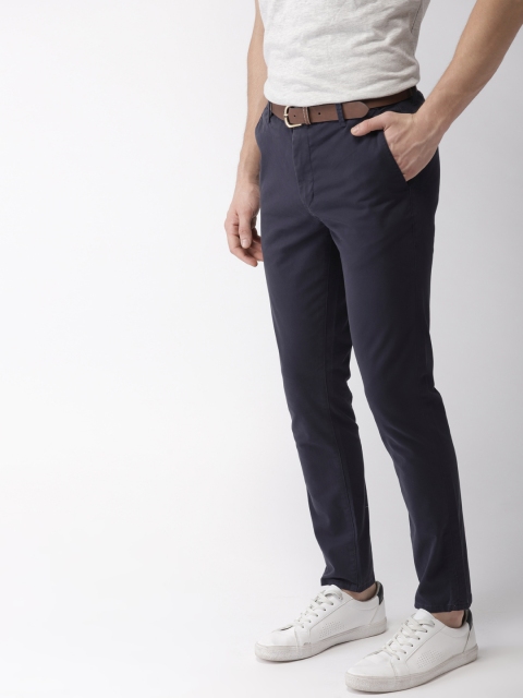

Mast & Harbour Men Navy Blue Regular Fit Solid Chinos