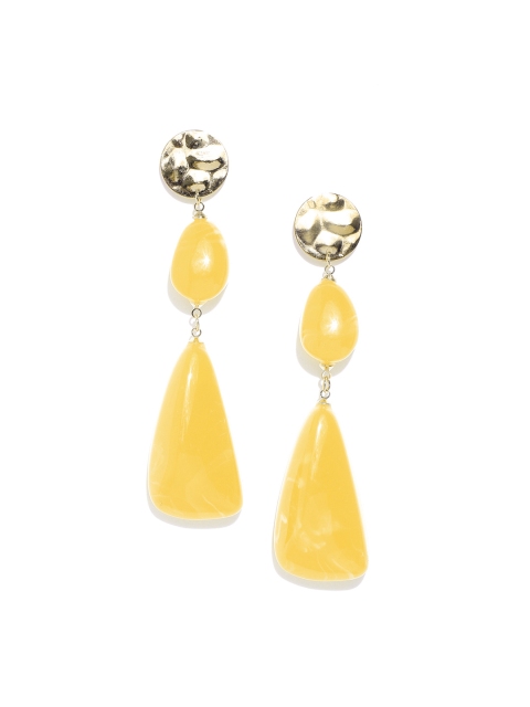 

Jewels Galaxy Yellow Gold-Plated Handcrafted Contemporary Drop Earrings
