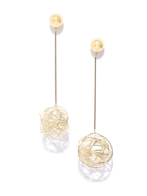 

Jewels Galaxy Gold-Plated Handcrafted Spherical Drop Earrings