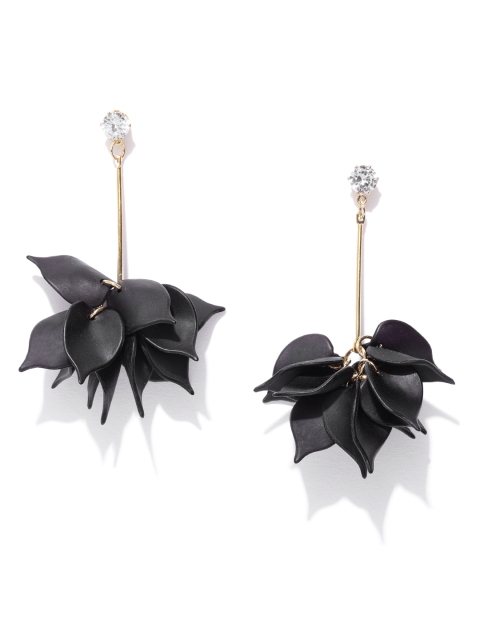 

Jewels Galaxy Black Gold-Plated Handcrafted Contemporary Drop Earrings