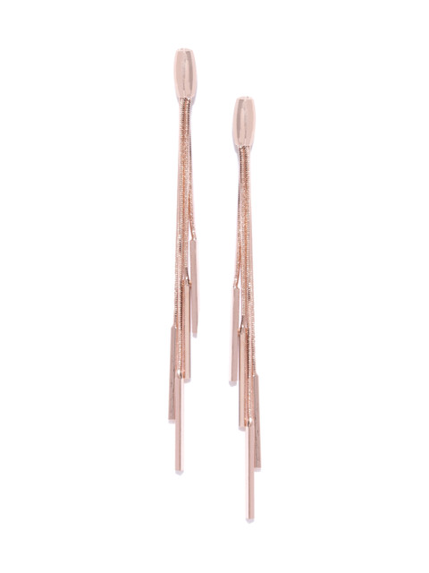 

Jewels Galaxy Rose Gold-Plated Handcrafted Contemporary Drop Earrings