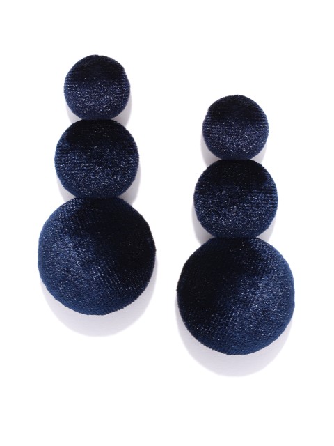 

Jewels Galaxy Navy Handcrafted Spherical Drop Earrings, Navy blue