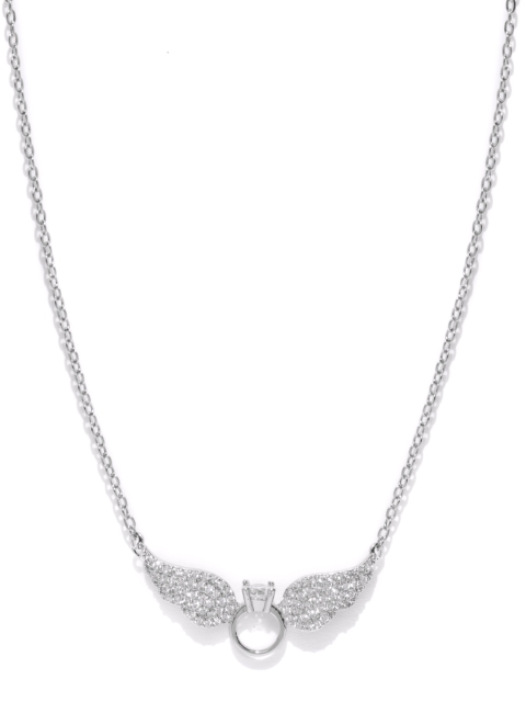 

Jewels Galaxy Silver-Toned Stone-Studded Necklace