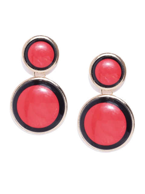 

Jewels Galaxy Red Gold-Plated Handcrafted Contemporary Drop Earrings