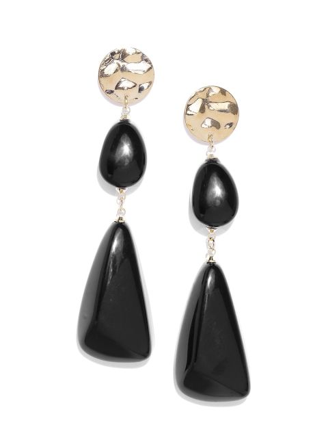 

Jewels Galaxy Black Gold-Plated Handcrafted Contemporary Drop Earrings