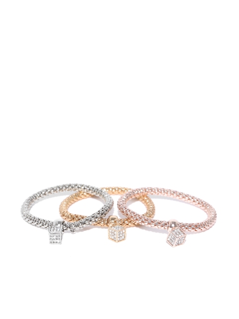 

Jewels Galaxy Set of 3 Handcrafted Elasticated Bracelets, Rose gold