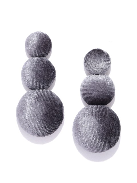 

Jewels Galaxy Grey Handcrafted Spherical Drop Earrings