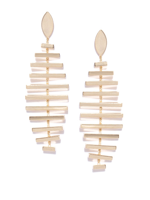 

Jewels Galaxy Gold-Plated Handcrafted Contemporary Drop Earrings