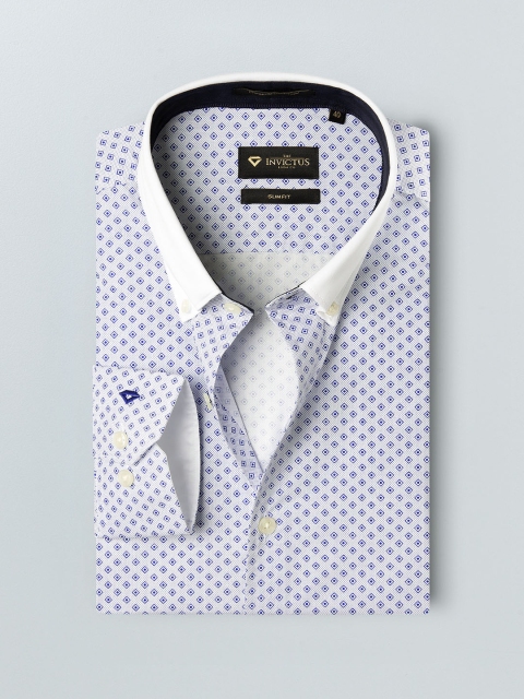 

INVICTUS Men Blue Slim Fit Printed Formal Shirt