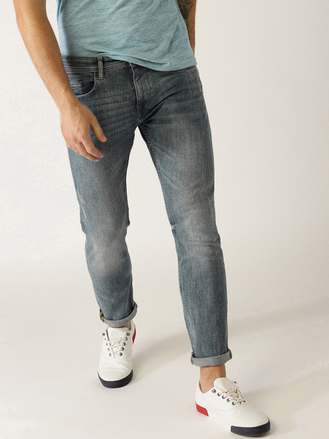 

ESPRIT Men Blue Slim Fit Mid-Rise Low Distress Stretchable Jeans
