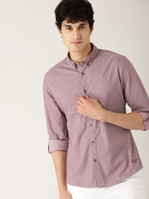 

ESPRIT Men Purple Slim Fit Solid Casual Shirt