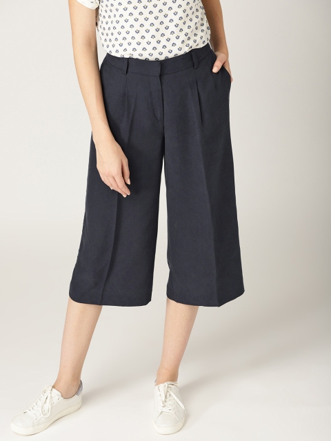 

ESPRIT Women Navy Blue Regular Fit Solid Culottes