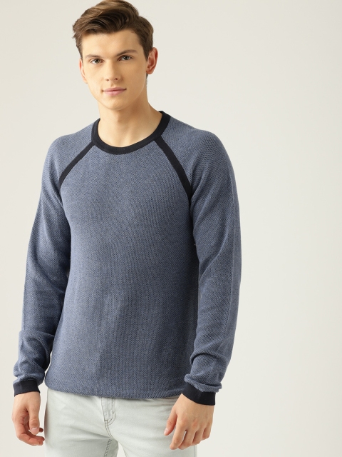 

ESPRIT Men Blue Self Design Sweater