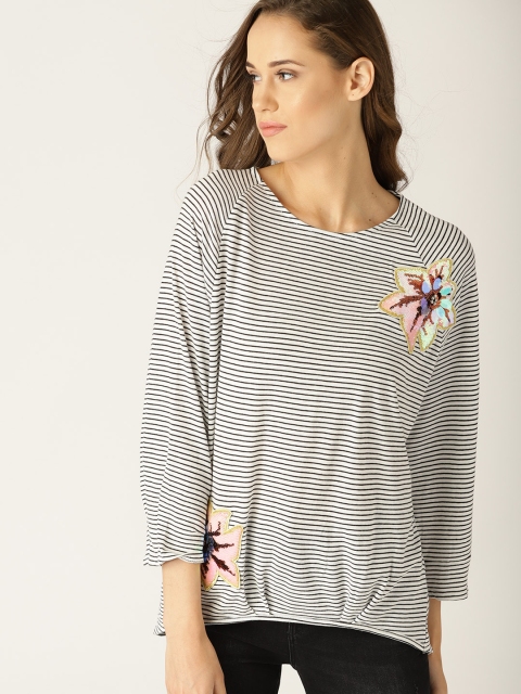 

ESPRIT Women White Striped Top