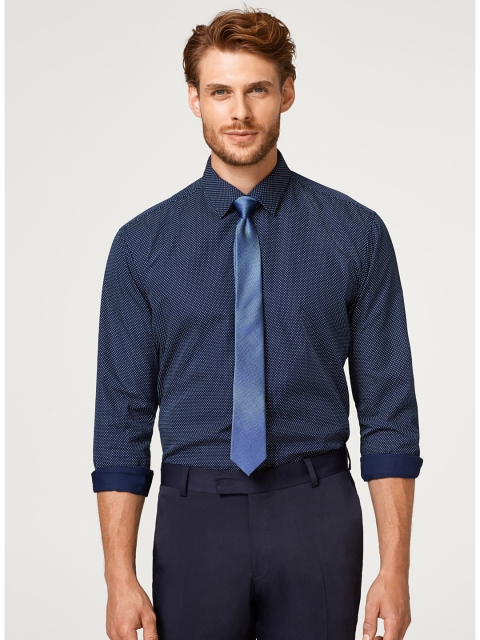 

ESPRIT Men Navy Blue Slim Fit Printed Smart Casual Shirt