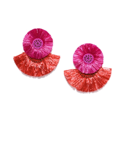 

Pipa Bella Pink & Red Tasselled Geometric Studs
