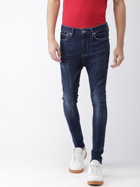 

Superdry Men Blue Skinny Fit Mid-Rise Low Distressed Stretchable Jeans