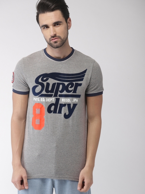

Superdry Men Grey Printed T-shirt