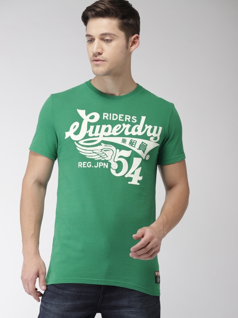 

Superdry Men Green Rubber Printed Round Neck T-shirt