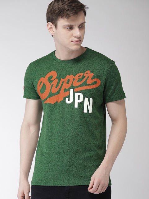 

Superdry Men Green Printed Round Neck T-shirt