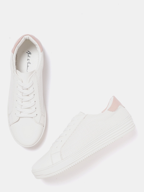 

Mast & Harbour Women White Perforated Sneakers