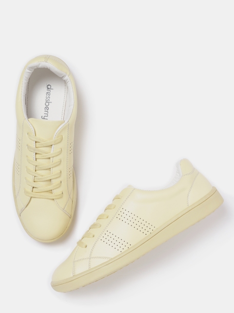 

DressBerry Women Yellow Perforated Sneakers