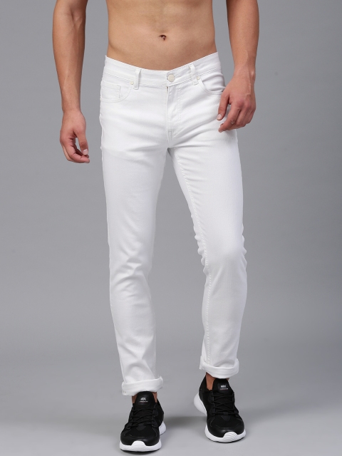 

HRX by Hrithik Roshan Men White Slim Fit Mid-Rise Clean Look Stretchable Jeans