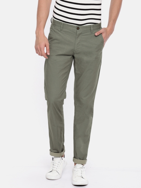 

Arrow Sport Men Olive Green Chrysler Slim Fit Printed Regular Trousers