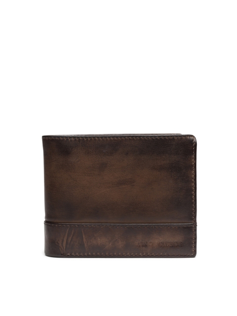 

Lino Perros Men Brown Solid Leather Two Fold Wallet