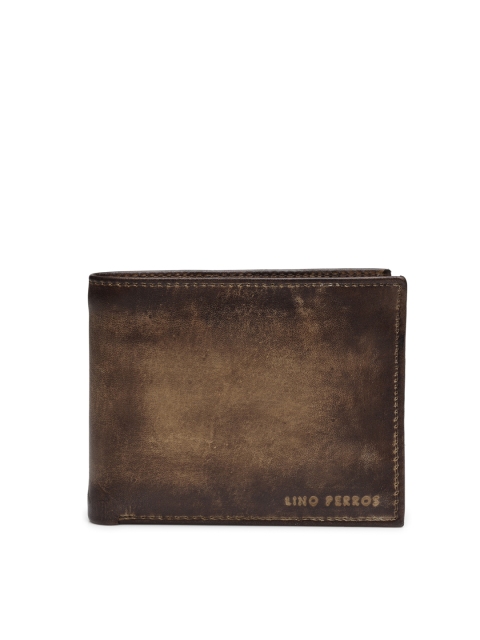 

Lino Perros Men Brown Solid Leather Two Fold Wallet