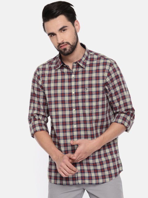 

Arrow Sport Men Blue & Maroon Slim Fit Checked Casual Shirt