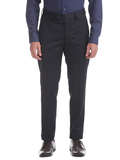 

Arrow Men Navy Blue Regular Fit Solid Formal Trousers