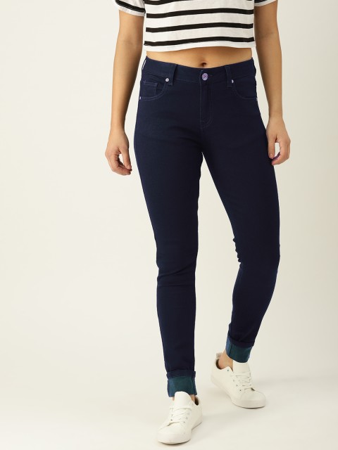 

United Colors of Benetton Women Navy Blue Skinny Fit Mid-Rise Clean Look Stretchable Jeans