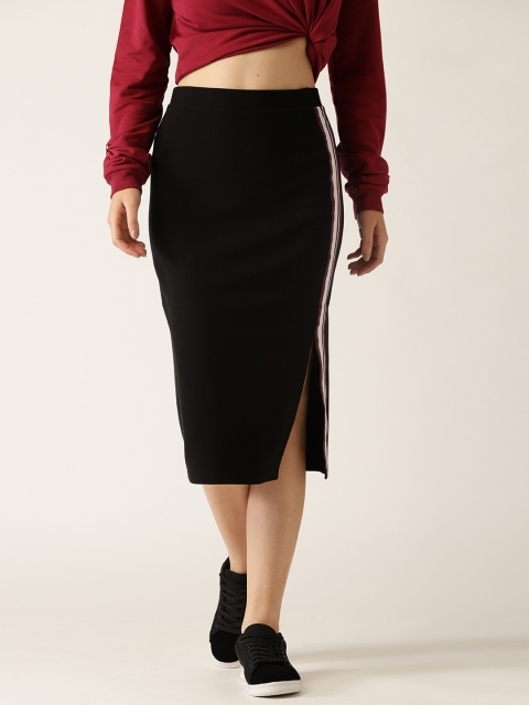 

United Colors Of Benetton Black Solid Pencil Skirt