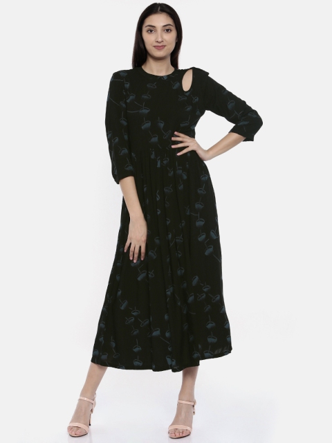 

Colour Me by Melange Women Black Printed A-Line Dress
