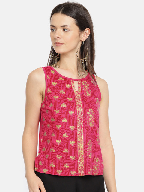 

Colour Me by Melange Women Pink Printed Top