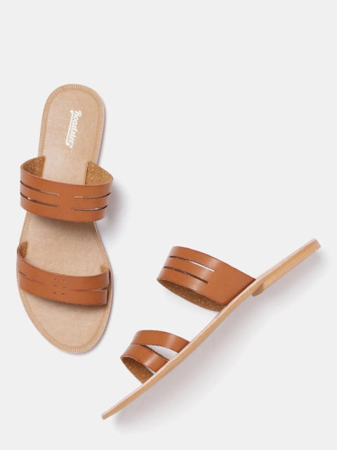 

Roadster Women Tan Brown Solid Open Toe Flats