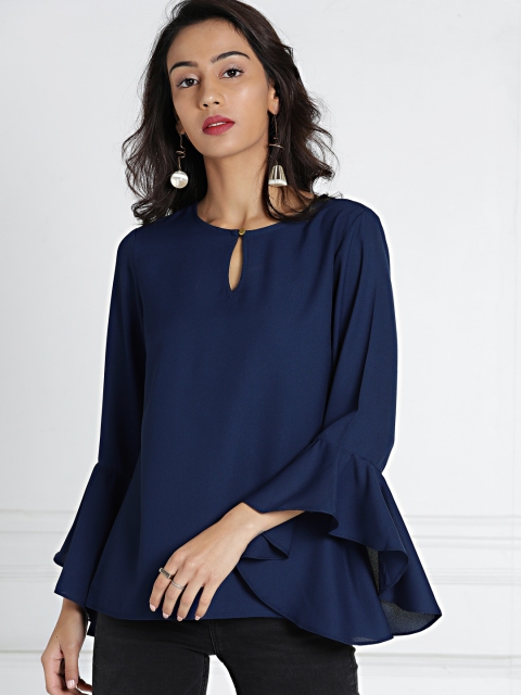 

all about you Navy Blue Solid Top