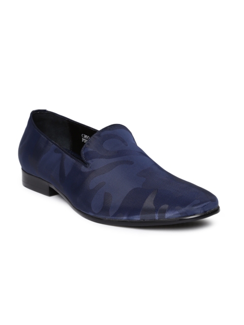 

Dune London Men Navy Blue Poole Printed Slip-ons