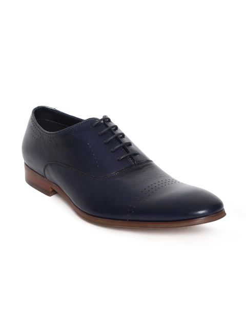 

Dune London Men Navy Blue Textured Leather Formal Oxfords
