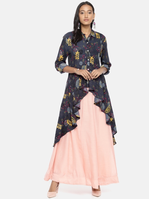 

Colour Me by Melange Women Grey Printed A-Line Kurta