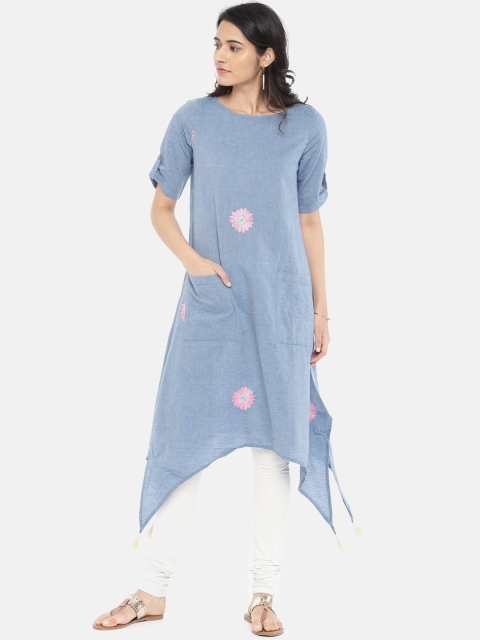 

Colour Me by Melange Women Blue Solid A-Line Kurta