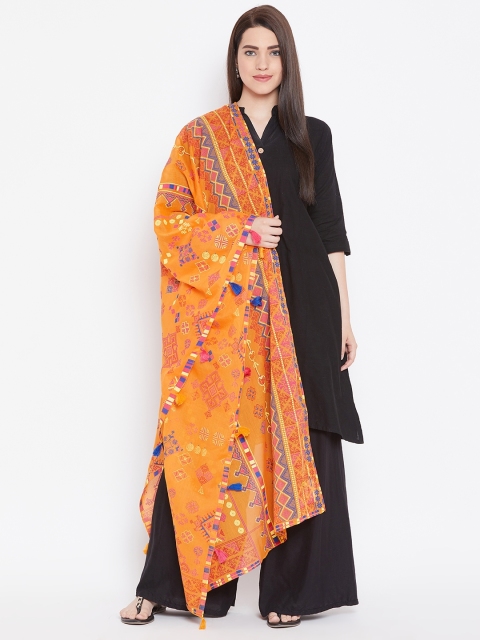 

AURELIA Yellow Printed Pure Cotton Dupatta