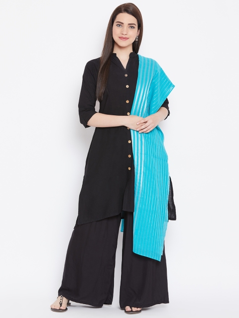 

AURELIA Blue Striped Pure Cotton Dupatta