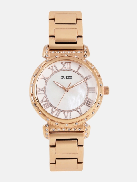 

GUESS Women South Hampton Mother of Pearl Analogue Watch W0831L2_OR, Cream