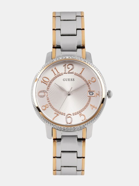 

GUESS Women White Embellished Analogue Watch W0929L3_OR