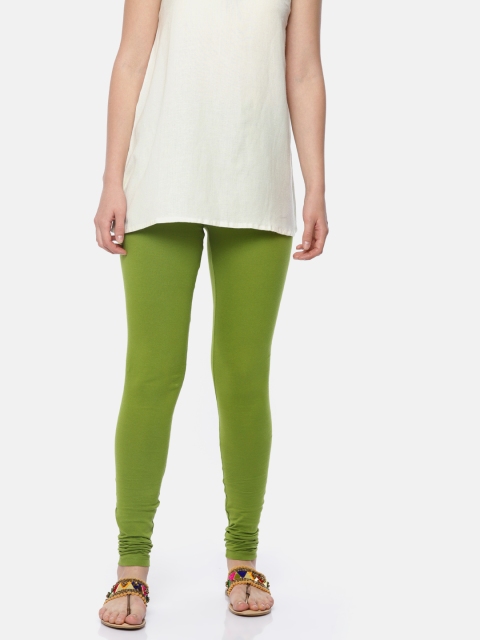 

AURELIA Women Green Solid Churidar Leggings