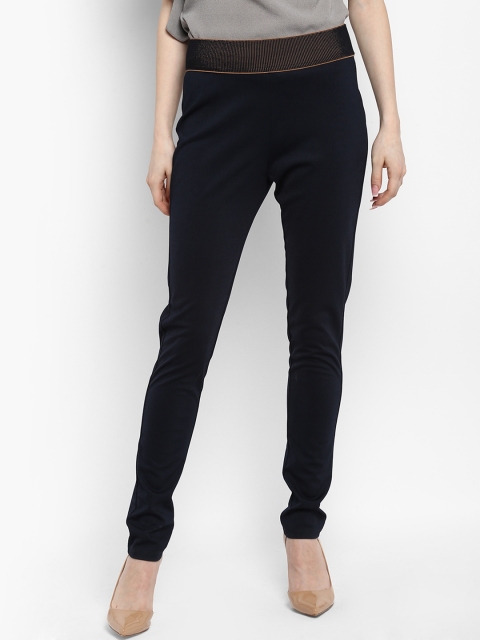 

Kazo Women Navy Blue Solid Slim-fit Jeggings